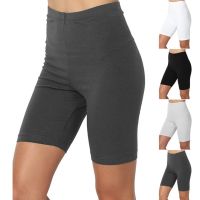 Shorts Women Solid Casual Elastic High Waist Biker Shorts Summer Thin Slim Bottoms Cycling Shorts Yoga Fitness Shorts Leggings