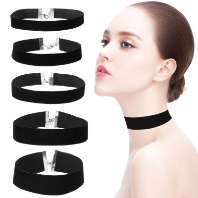Goth Black Velvet Choker Necklaces Gothic Style Rope Women Neck Decoration 2022 Chocker Jewelry On The Neck Collar For Girl Kpop Adhesives Tape