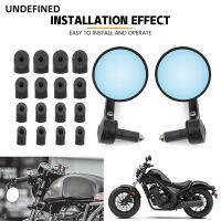 กระจกมองท้ายแฮนด์ขนาด1นิ้วกระจกท้ายบาร์25มม. สีดำสำหรับ Harley ฮอนด้าคาวาซากิซูซุกิ Yamaha Victory Ducati Boerdu-F