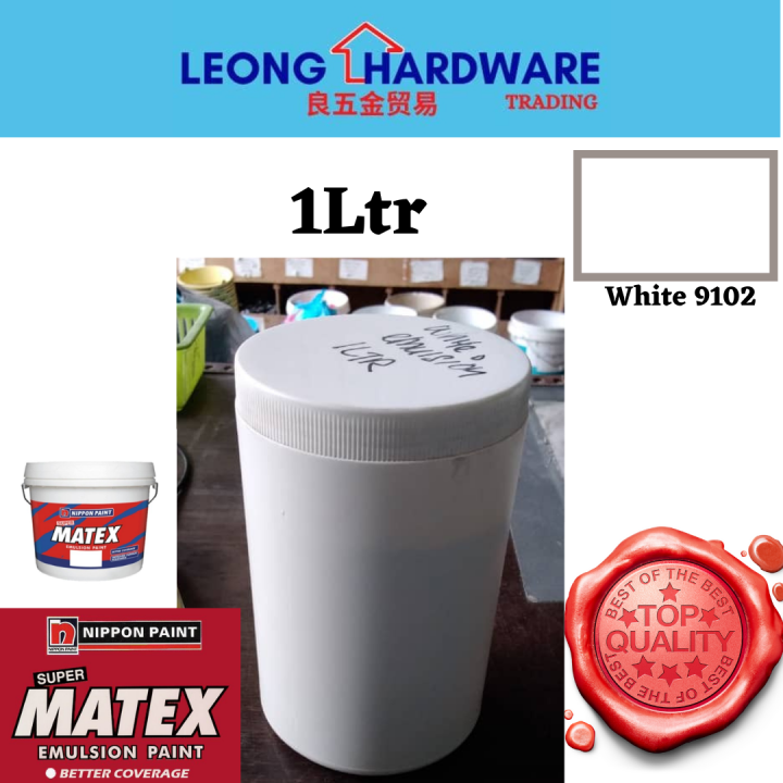 [1Ltr] White Nippon Matex Paint *repackaged white paint small 1 liter