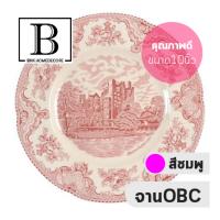 BKK.KITCHEN จาน Old Britain Castles Pink OBC 10นิ้ว (จานOBC10นิ้ว-ชมพู) จาน สไตล์ ยุโรป จาน Made in England by JOHNSON Red Castles OBC แดง JBRED สีชมพู จานขนม จานสะสม จานยุโรป จาน จานนำเข้า afternoon tea  ไมโครเวฟ bkkhome