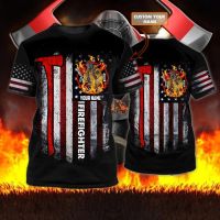 Firefighter Personalized Name 3D T Shirt Hd98 Baju Lelaki Berkolar Custom Jersey Design Custom Jersey Printing