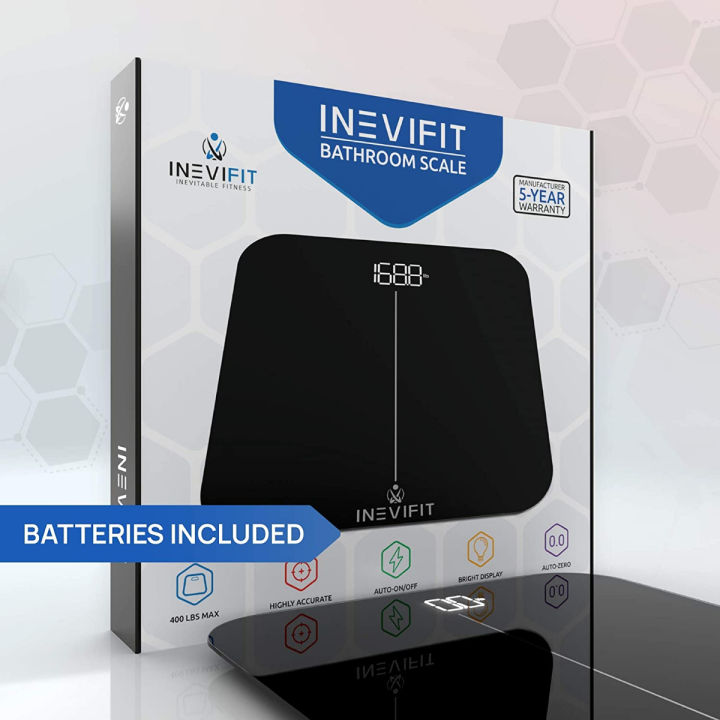 inevifit-premium-bathroom-scale-highly-accurate-digital-bathroom-body-scale-precisely-measures-weight-up-to-400-lbs