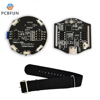 pcbfun นาฬิกาข้อมืออัจฉริยะแบบสวมใส่ได้นาฬิกาทรงกลม RP2040บอร์ดพัฒนาตั้งโปรแกรมได้1.28พร้อมจอแสดงผล TFT