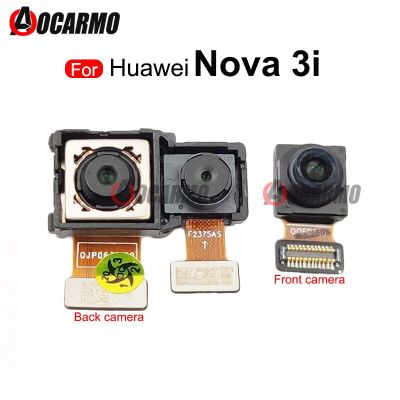ชิ้นส่วนอะไหล่กล้องขนาดใหญ่ด้านหลังสําหรับ HUAWEI Nova 3i ด้านหลัง + โมดูลกล้องด้านหน้าสายดิ้น