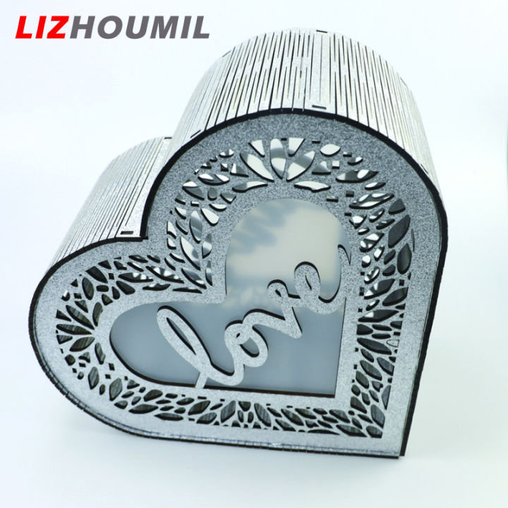 lizhoumil-รูปความรักหลอดไฟประดับแบบสายการ์ดงานแต่งงานกล่องล็อคสำหรับปาร์ตี้จบการศึกษาตกแต่งอาบน้ำเด็กวันเกิด