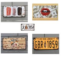 CHIZIYO Retro Metal Tin Signs Car Number License Plate Vintage Wall Art Painting Plaque Poster Car Garage Home Decor Metal Signs