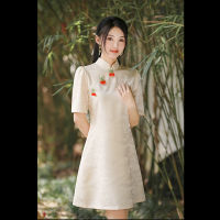 Yourqipao ชุด Cheongsam ที่สง่างามสำหรับผู้หญิงจีนผ้าฝ้ายแบบดั้งเดิมด้านบน H Anfu รสสูทที่สวยงามเย็บปักถักร้อยสไตล์วินเทจ