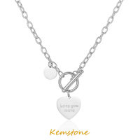 Kemstone สแตนเลสหัวเข็มขัด OT หัวใจรักคุณทองเงิน Choker จี้สร้อยคอของขวัญเครื่องประดับสำหรับผู้หญิง