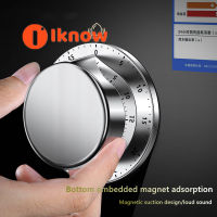 I Know Magnetic Kitchen Timer Wind Up - Mechanical Stainless Steel Countdown Timer With Loud Alarm For Chef Cooking Baking Washing