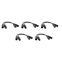 5X XLR Male 3 Pin to XLR Female 5 Pin &amp; XLR Female 3 Pin to XLR Male 5 Pin Audio Cable, for Microphone DMX Stage Light