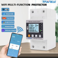 63A TUYA WiFi Smart Earth รั่วภายใต้ตัวป้องกันแรงดันไฟฟ้ารีเลย์ Circuit Breaker Timer Energy Power KWh Meter Smart Life