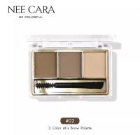 คิ้วฝุ่น 3 สี NEE CARA N-300 เบอร์ 02 สีน้ำตาลนู้ด สีน้ำตาลเข้ม สีน้ำตาลเทา เนื้อคิ้วฝุ่นสีแน่นชัด ติดดีมากๆๆ สีสวยลงตัว มาพร้อมแปรง