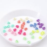 Mini Buttons 4mm Resin Heart Sewing 2 Holes Tiny Doll Clothes Button for DIY Cartoon Crafts Garment Scrapbooking Card Making Haberdashery