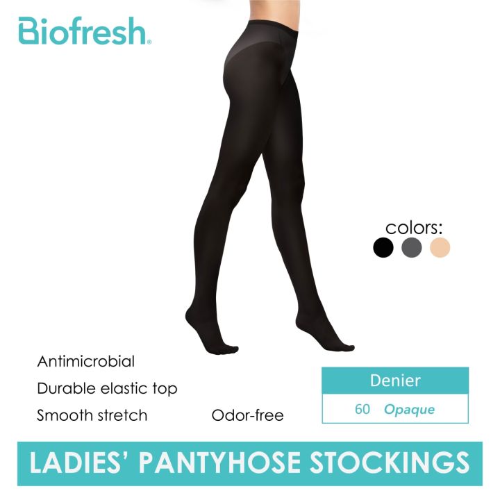 Biofresh Ladies’ Antimicrobial Full Support Stretch Pantyhose Stockings ...