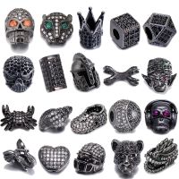 【CW】 Pipitree CZ Spacer Beads Round Helmet Leopard Charms for Jewelry Making Accessories