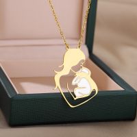 Stainless Steel Mom Pendants Necklace Mother Child Jewelry Stainless Steel - Necklace - Aliexpress