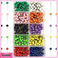 XIJIBAN 600 PCS พลาสติกทำจากพลาสติก หมุดกดแผนที่ 10สีค่ะ หัวกลมกลม แผนที่ tacks ที่ติดผนัง หมุดปักหมุด ออฟฟิศสำหรับทำงาน