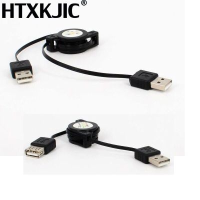 USB 2.0 A Male to A Female Extension Retractable Cable Data Sync Charger Cord 75cm usb male to male cable Wholesale Wires  Leads Adapters