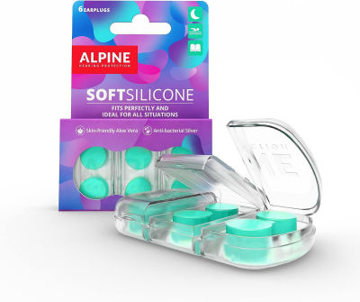 Alpine Hearing Protection Alpine SoftSilicone Moldable Silicone Putty Ear Plugs - Noise Reducing Earplugs for Sleeping, Swimming, &amp; Concentrating - Comfortable Snoring Solution - 28dB - 6 Pack Silicone Ear Plugs 6 Count (Pack of 1)