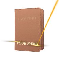 Engraved Name Women Men Travel Leather Passport Holder Cover Customized Business ID Soft Passport Cover Card Holder Wallet Card Holders