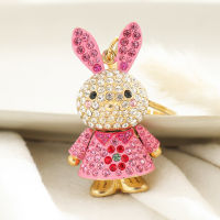 Keychain Gift Alloy Cartoon Keyring Cute Diamond Colorful Year Of The Rabbit