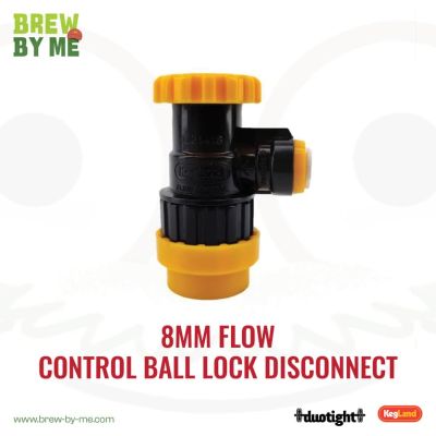 Duotight 8mm (5/16″) x Flow Control Ball Lock Disconnect (Black-Yellow/Liquid)