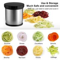 1Pcs Vegetable Slicer Manual Spiralizer Stainless Steel Vegetable Slicer Cutter Veggie Spiral Cutter Zoodle Maker