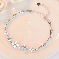 Everoyal Roamntic Crystal Clover Bracelets Girls Accessories Fashion 925 Silver Bracelets For Women Lover Valentine 39;s Day Gift