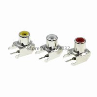 10PCS RCA Metal Seat AV 103B Red White Yellow AV 8.4 3 Single Hole Lotus Interface RCA Lotus Socket