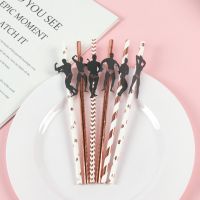 ❡ 24pcs Bachelorette Party Favors Bachelor Straws Reusable Paper Straws Bachelorette Party Decorations Naughty Hen Party Straws