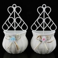 【YF】✥☋✳  Hanging flower basket Garden Vase Sundries Organizer Wall Artificial Rattan Pots