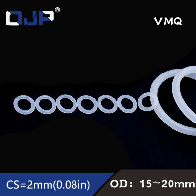 10 ชิ้น/ล็อตสีขาวซิลิโคนแหวนซิลิโคน/VMQ O แหวน OD15/16/17/18/19/20*2 มม.ความหนายาง O-Ring ซีลปะเก็นแหวนเครื่องซักผ้า-Yinguer