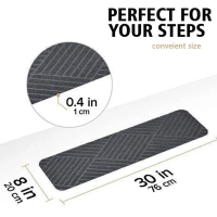 76x20cm Self-adhesive Stair Treads Carpet Indoor Non Slip Rug for Wooden Steps Stair Anti-Skid Step Floor Mat for Kids Pets Safe