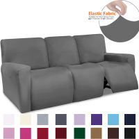 1 2 3 4 Seat Stretch Sectional Recliner Sofa Slipcover Soft Washable Furniture Protector Couch Cover with Elastic Bottom for