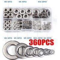 360pcs Stainless Steel Sealing Solid Gasket Washer M2 M2.5 M3 M4 M5 M6 M8 M10 Sump Plug Oil For General Repair Seal Ring Set Nails Screws  Fasteners