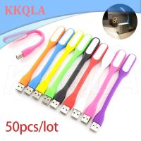 QKKQLA 50pcs USB LED Mini Reading Light Flexible Bright Night Lamp DC 5V Lights Tablet PC Notebook Laptop USB Flashlight