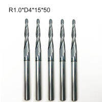 10ชิ้น HRC55 R1.0xD4x15x50mm ทังสเตนคาร์ไบด์เรียวบอลจมูก End Mill CNC 3D แกะสลักเราเตอร์บิตตัดกัดไม้โลหะ