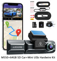 AZDOME กล้องติดรถยนต์ M550 3ตัว (กล้องด้านหน้าด้านหลังและห้องโดยสาร) 4K Ultra Full HD,รองรับ WIFI GPS,บันทึก Timelapse,24โหมดที่จอดรถ (ต้องใช้ชุด Hardwire),ฟรี64การ์ด GB SD