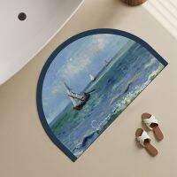 High-end undersea starry sky Van Gogh oil painting bathroom absorbent non-slip floor mat bathroom floor mat carpet toilet diatom mud mat