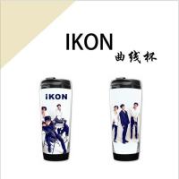❍▽✠ KPOP IKON B.I Curve Cup Water Bottle Plastic Korea STAR Double-layer