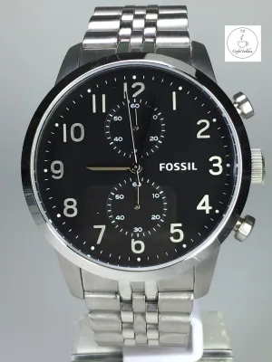 นาฬิกาข้อมือผู้ชาย  Fossil  รุ่น FS4875 Chronograph จับเวลา สายแสตนเลส หน้าปัทม์สีดำ ของแท้ 100% CafeNalika