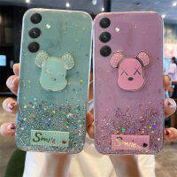 เคสโทรศัพท์ใหม่สำหรับ Samsung ฝาครอบ A24กากเพชรเนื้อนุ่มใสหมีเศร้าดาวดวงจันทร์กากเพชรสำหรับ Samsung Galaxy เคส A24