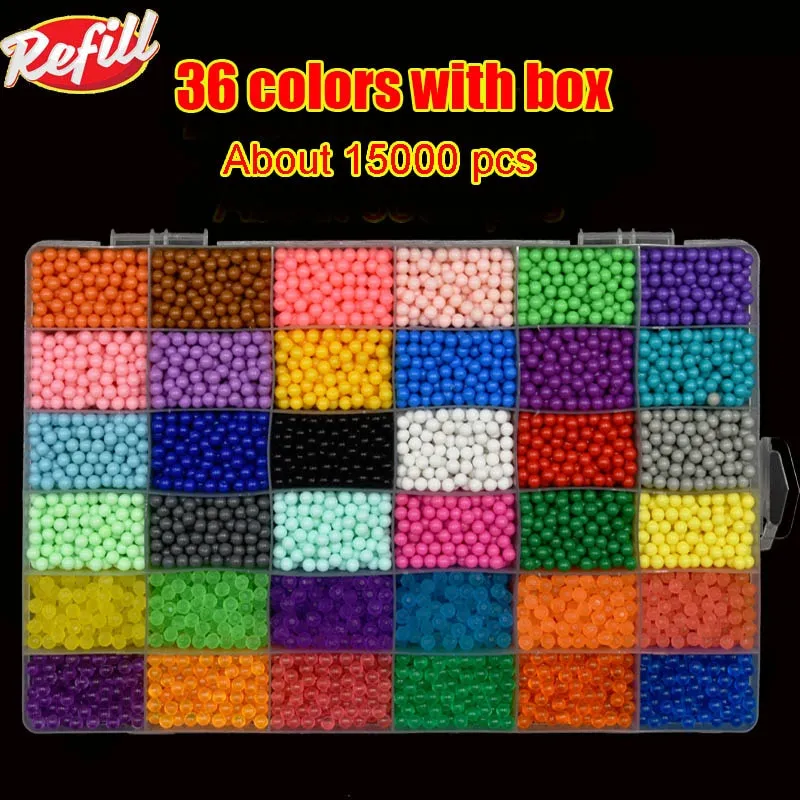 Magic Beads Kits Water Sticky Perler Beados Pegboard Set Fuse Jigsaw Puzzle  Education Toys For Kids Best Gift