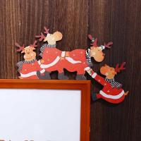 EDTJF ทำจากไม้ Reindeers อุปกรณ์สำหรับงานรื่นเริง วันคริสต์มาส Navidad กวางเอลก์ ตกแต่งกรอบประตู เครื่องประดับคริสมาสต์ ของตกแต่งบ้าน อุปกรณ์ตกแต่งประตู