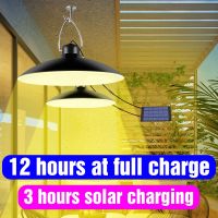 Solar Panel Hanging Lamp Indoor Outdoor Lighting Sunlight Pendant Ceiling Porch Light 15W 20W Solar Chandelier For Garden Patio