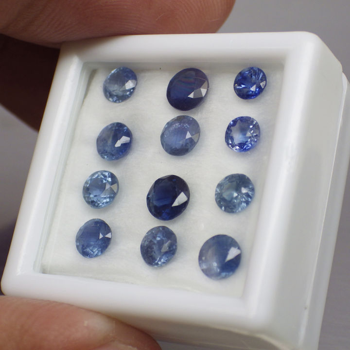 พลอย-ไพลิน-แซฟไฟร์-แท้-ธรรมชาติ-natural-blue-sapphire-จำนวน-12-เม็ด-หนักรวม-4-56-กะรัต