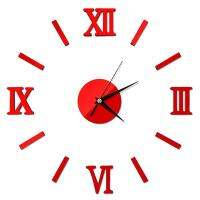 Trusty นาฬิกาติดผนัง เลขโรมัน2 ของแต่งบ้าน ยอดฮิต DIY Wall Clock Home Decoration 2194 สีแดง