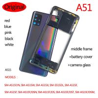 A51ดั้งเดิมเหมาะสำหรับ Samsung Galaxy A51 2020 A515F เคสฝาหลังโครงส่วนกลางกรอบด้านหลัง + อะไหล่ซ่อมเลนส์กล้องถ่ายรูป