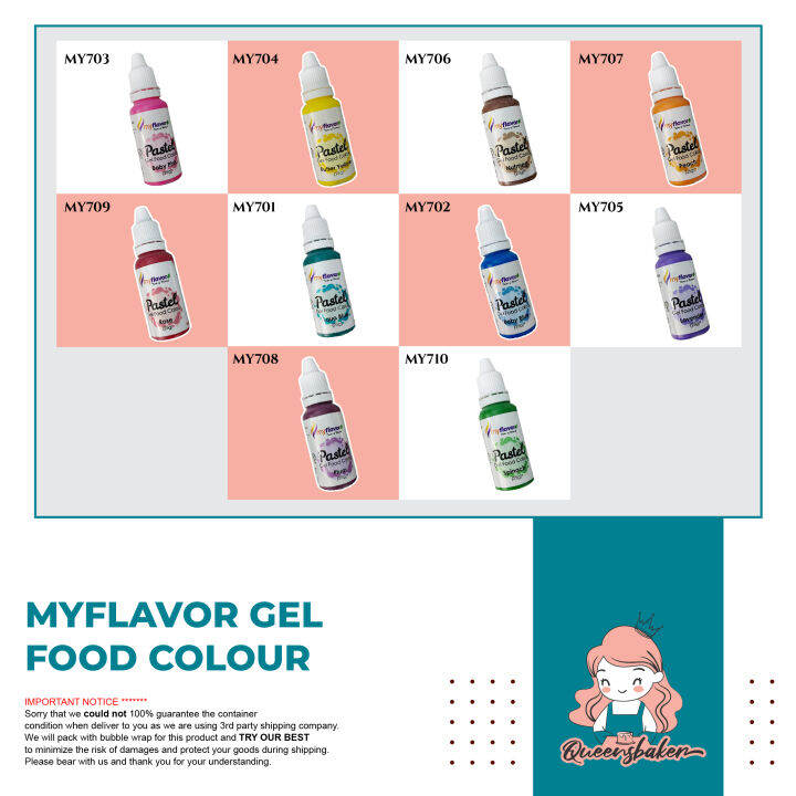 My Flavor Pastel Gel Based Food Coloring Edible Food Colouring Lazada